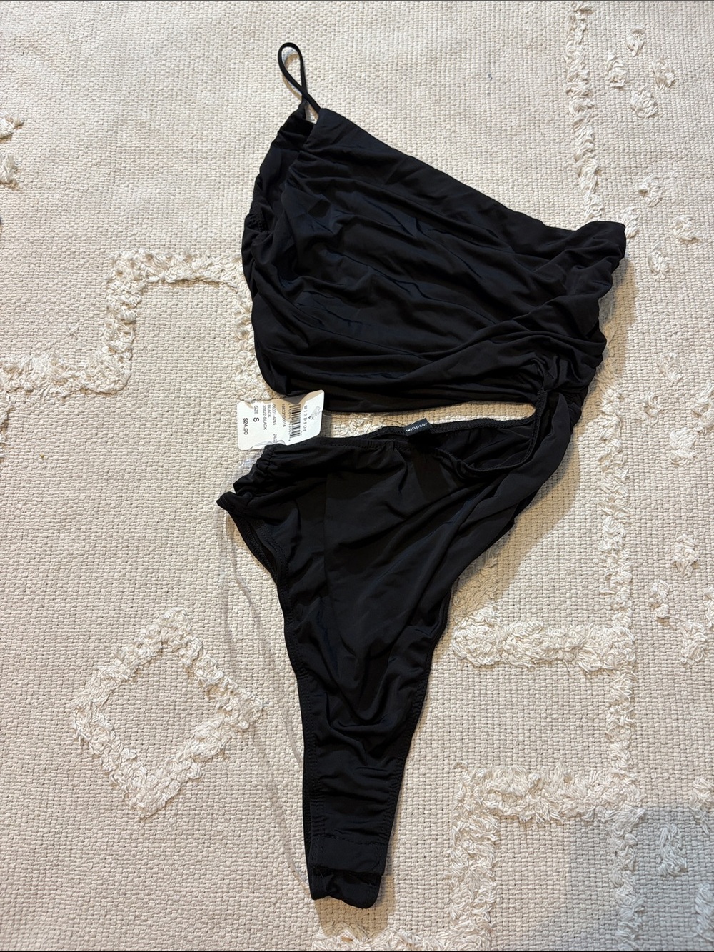 Windsor Black One-Shoulder Bodysuit
